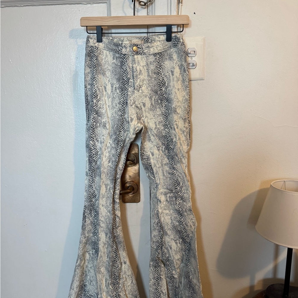 Snakeskin Flare Pants
